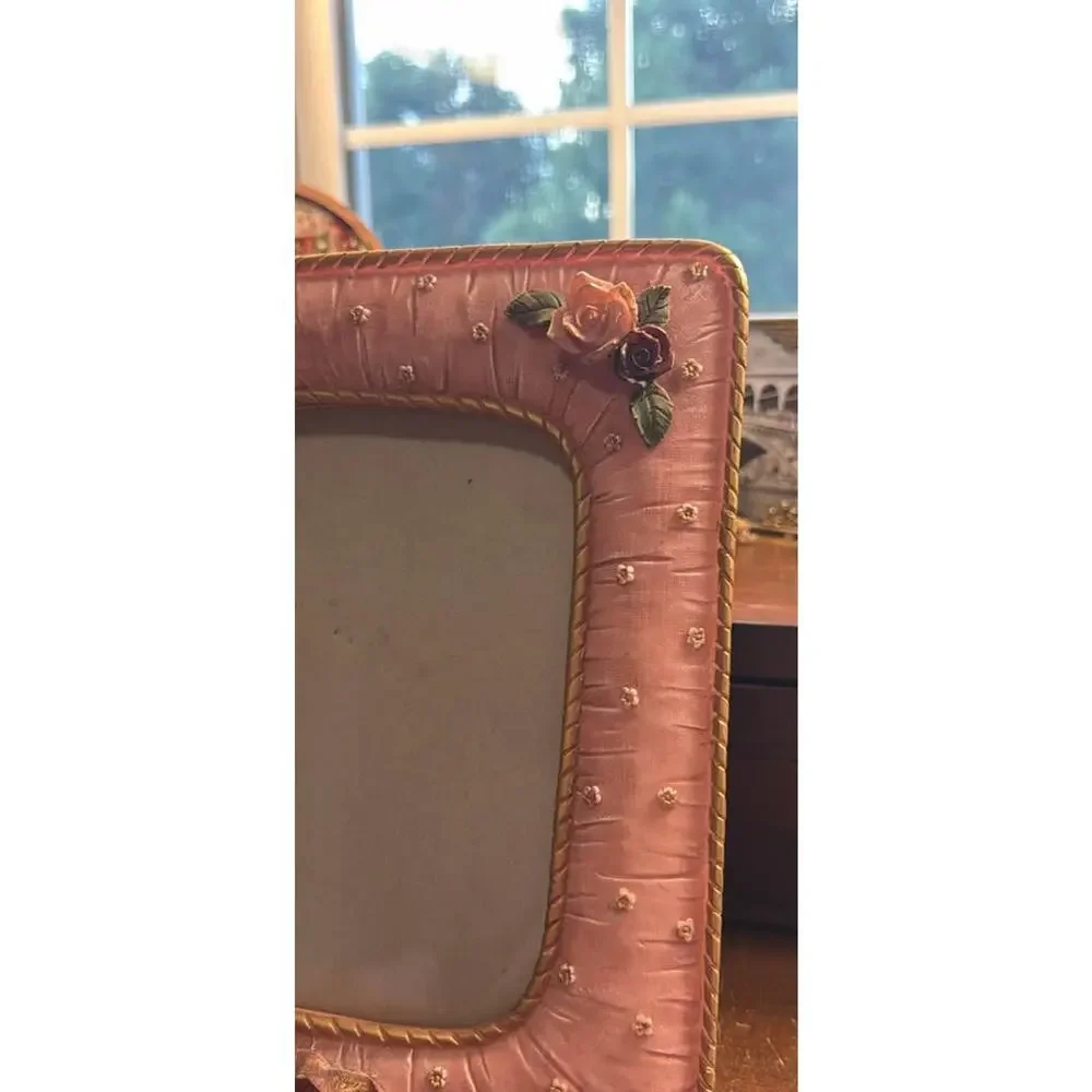 Late 90s Y2K Ganz 3D Pink Floral Picture Frame